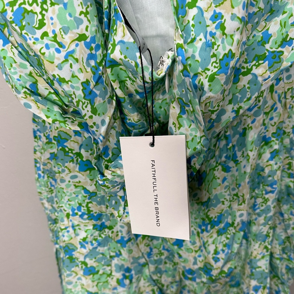 Faithfull the Brand NWT Women’s Gaia Halter Mini Dress In Varenna Floral Print - Picture 6 of 8